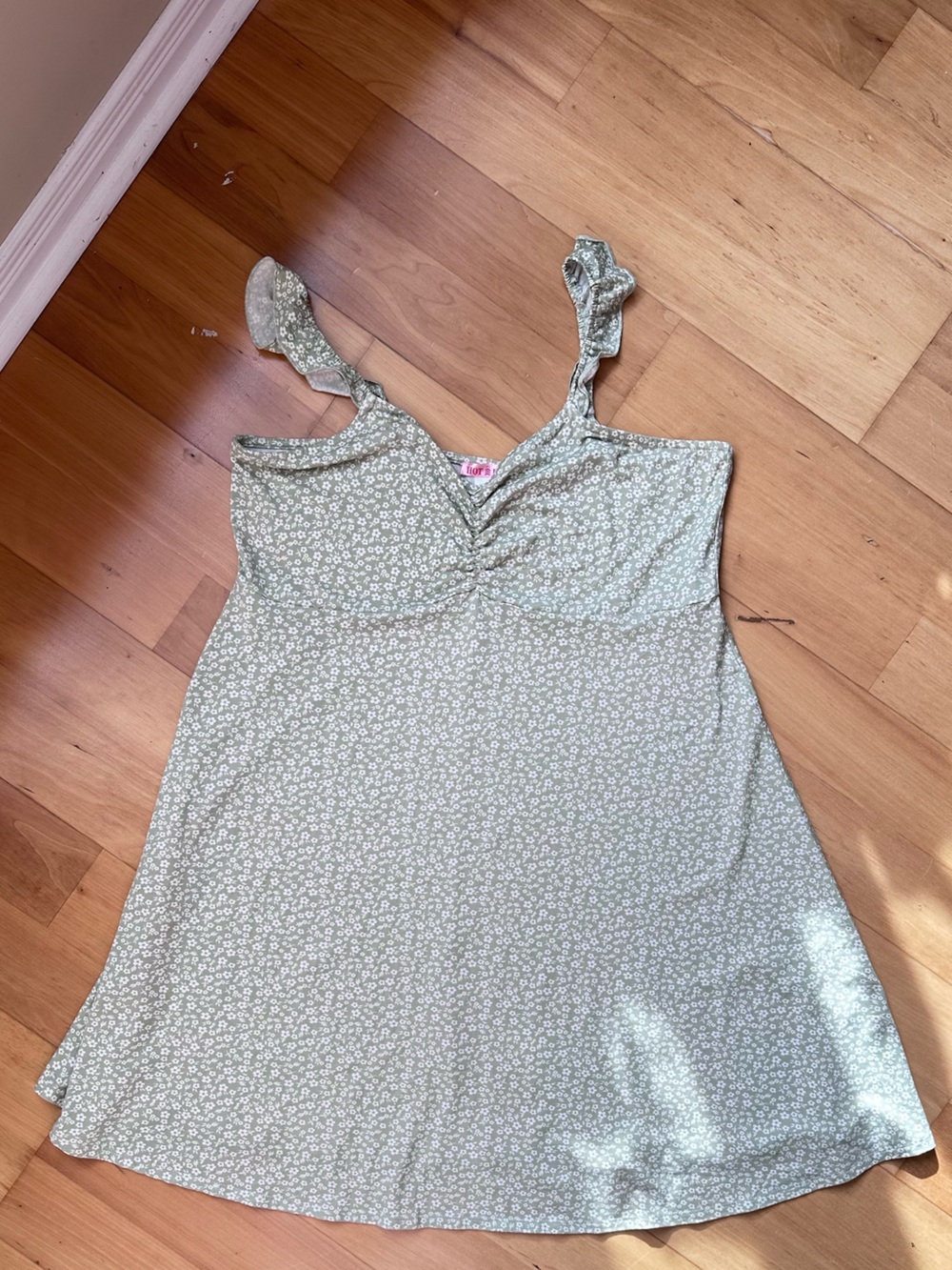 Floral Mock Neck Tank Top - Sage Green